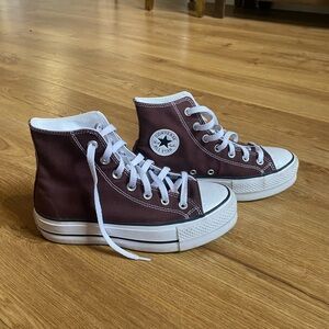 Brown Platform Hightop Converse Sneaker